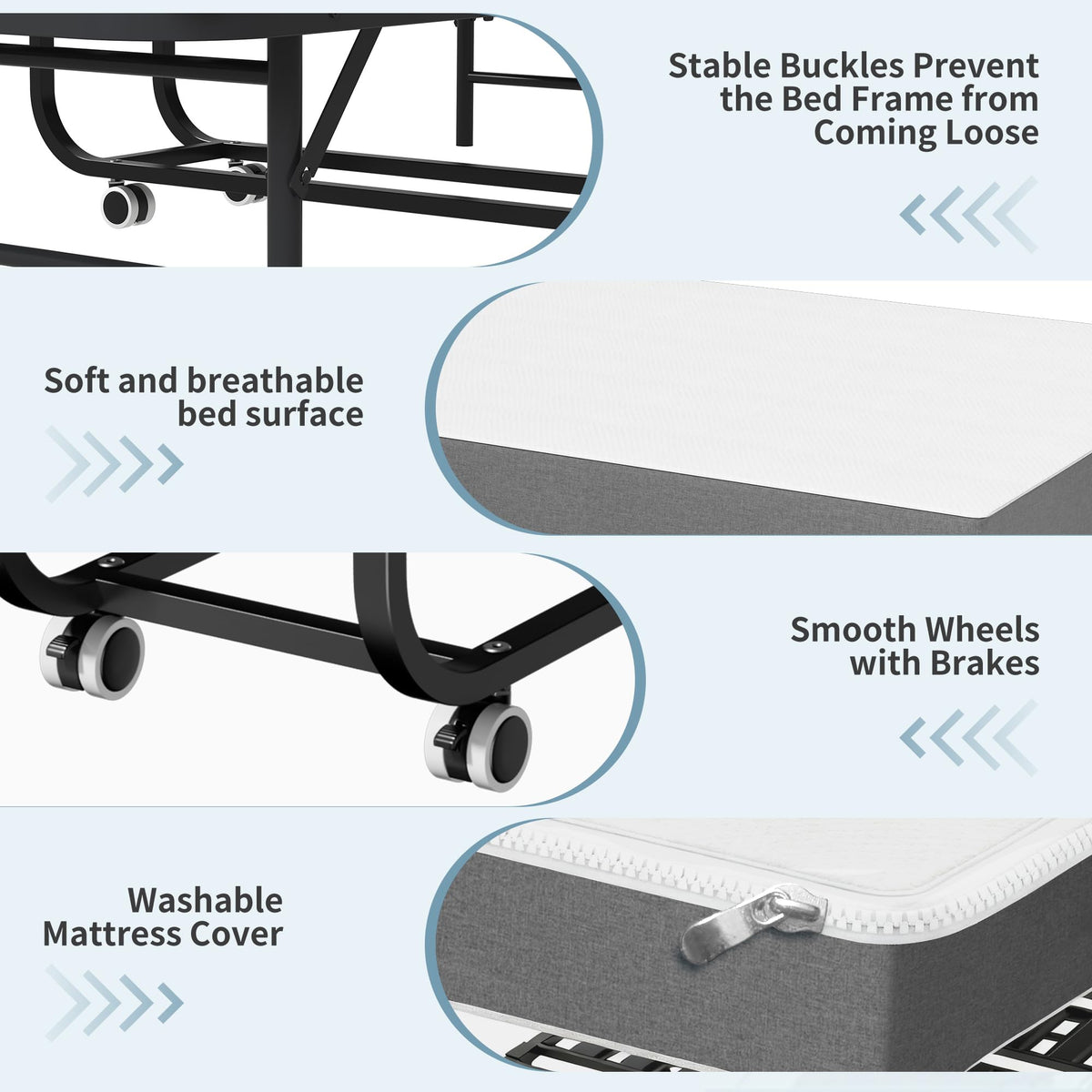 Folding Bed with 5 Inch Mattress Z61994