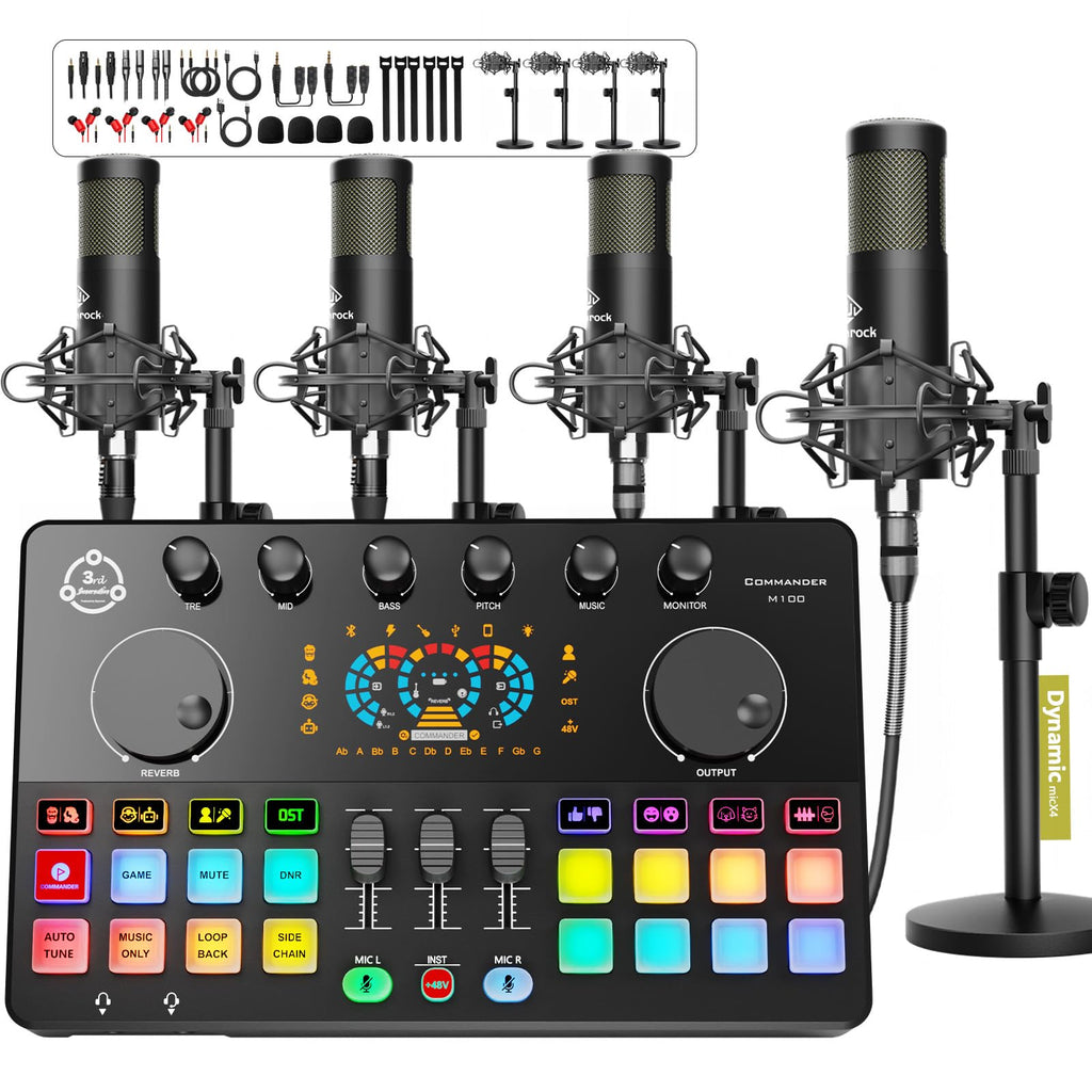 Audio Interface with 4 Dynamic Mics A582