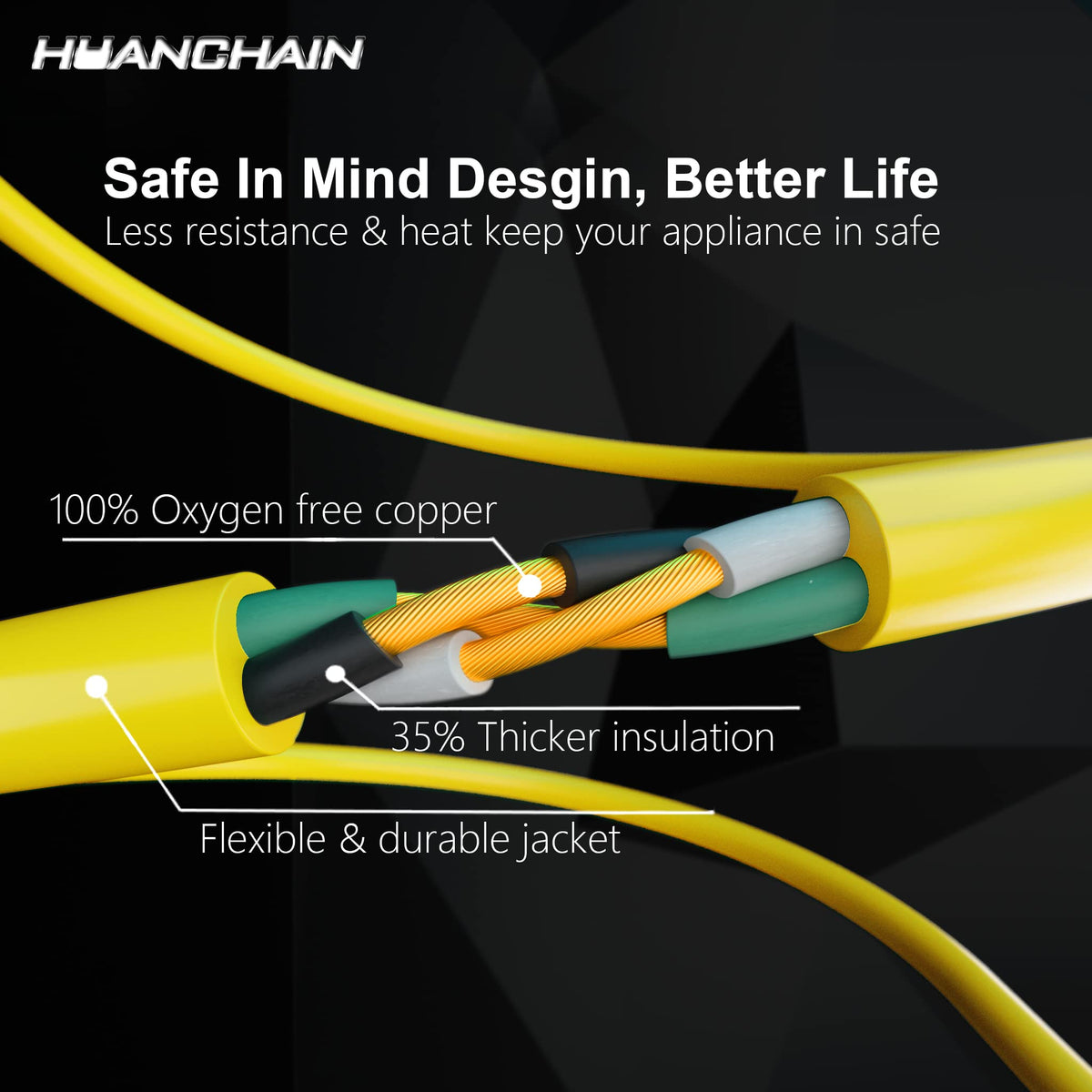 100 FT 12/3 Gauge Heavy Duty Outdoor Extension Cord Waterproof T14289