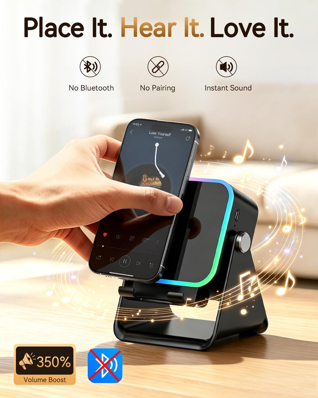Wireless Induction Speaker with Phone Stand Y966442