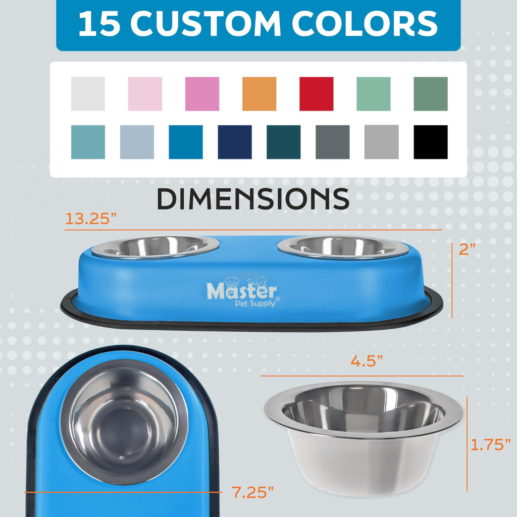 Double Dog Bowls Set with Elevated Base A9684