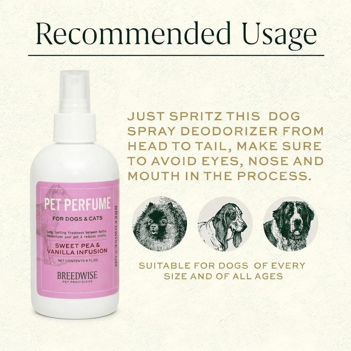 Sweet Pea & Vanilla Dog Perfume Spray 8 Oz D89604
