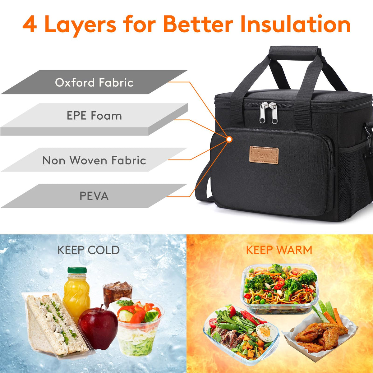 Black Insulated Lunch Bag V53765