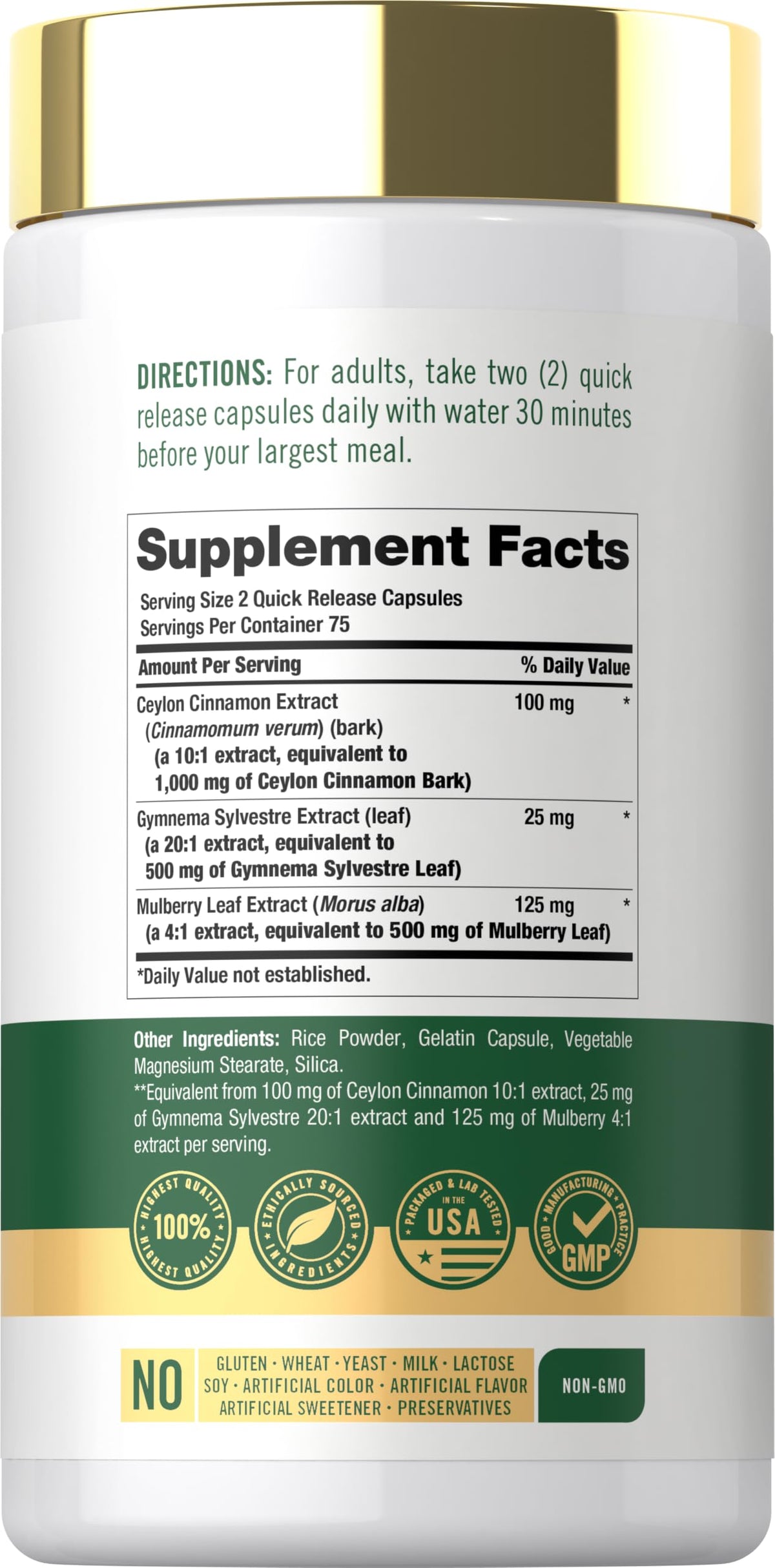 Cinnamon Complex with Gymnema and Mulberry 150 Capsules Y93110