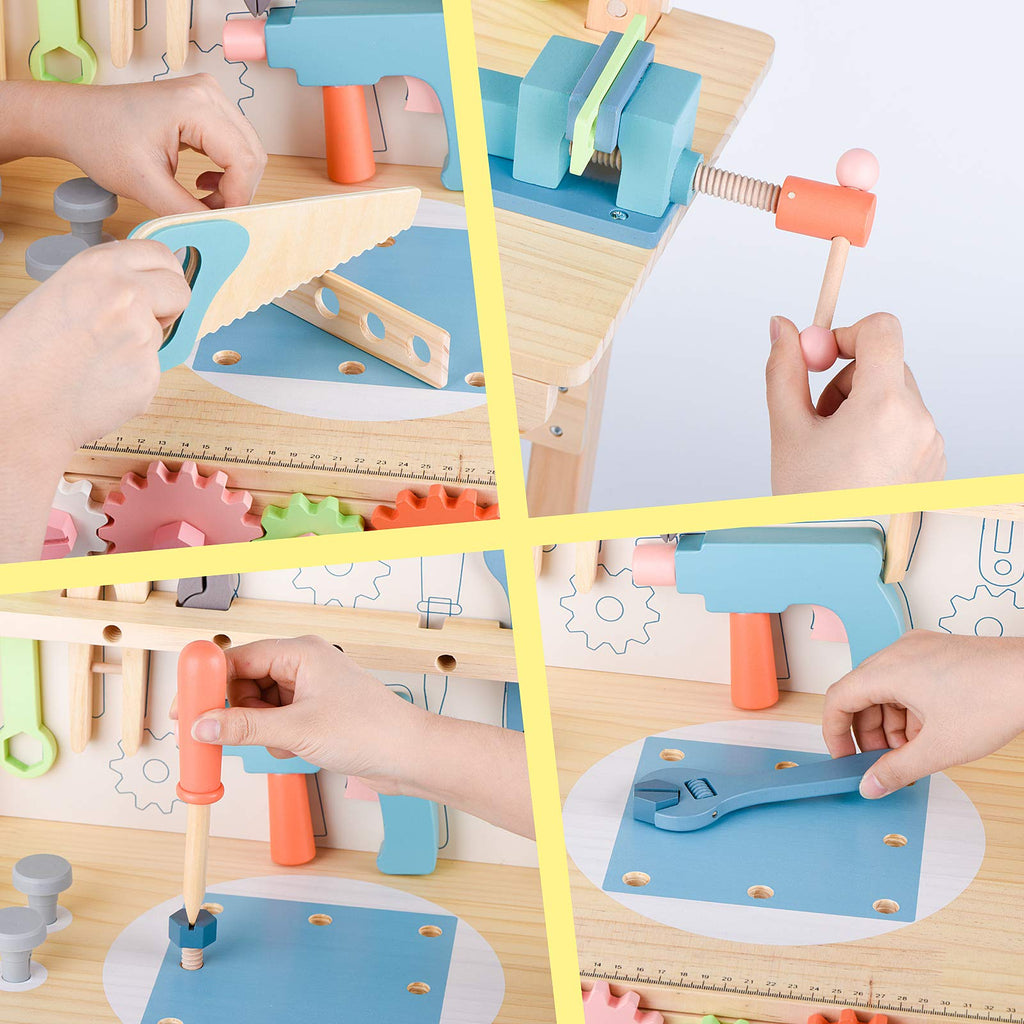 Wooden Kids Tool Bench with Tools Set T466202