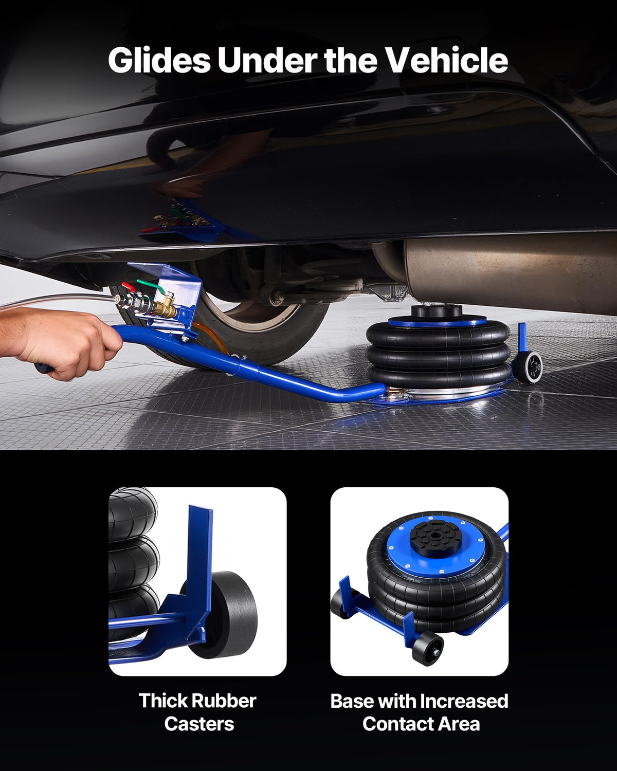 3 Ton Triple Bag Air Jack with Long Handle T188