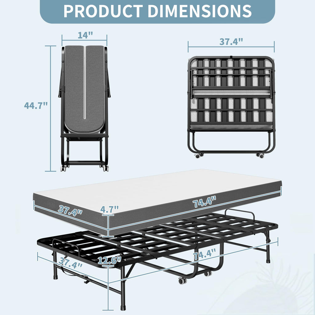 Folding Bed with 5 Inch Mattress Z61994