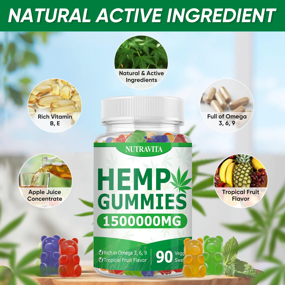 Fruit Hemp Gummies 180 Gummies T4325