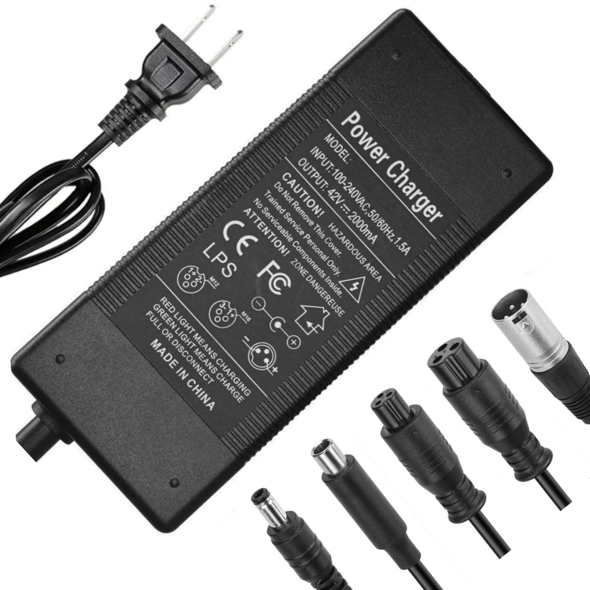 42V 2A/1.5A Universal 5 Plugs Fast Electric Charger for 36V Lithium Battery O435