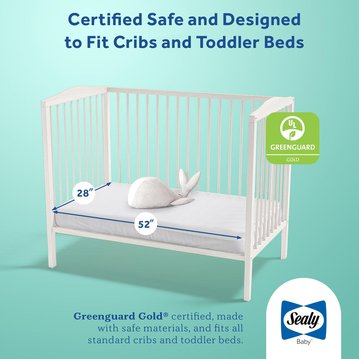 Infant & Toddler Crib Mattress, 204 Coils, Waterproof Breathable I441