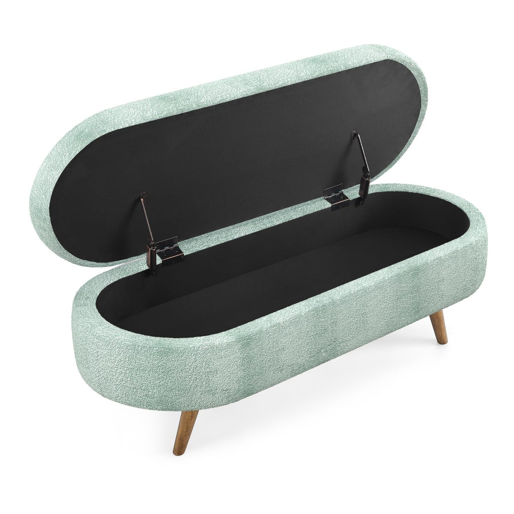Oval Storage Bench with Rubber Wood Legs D1925