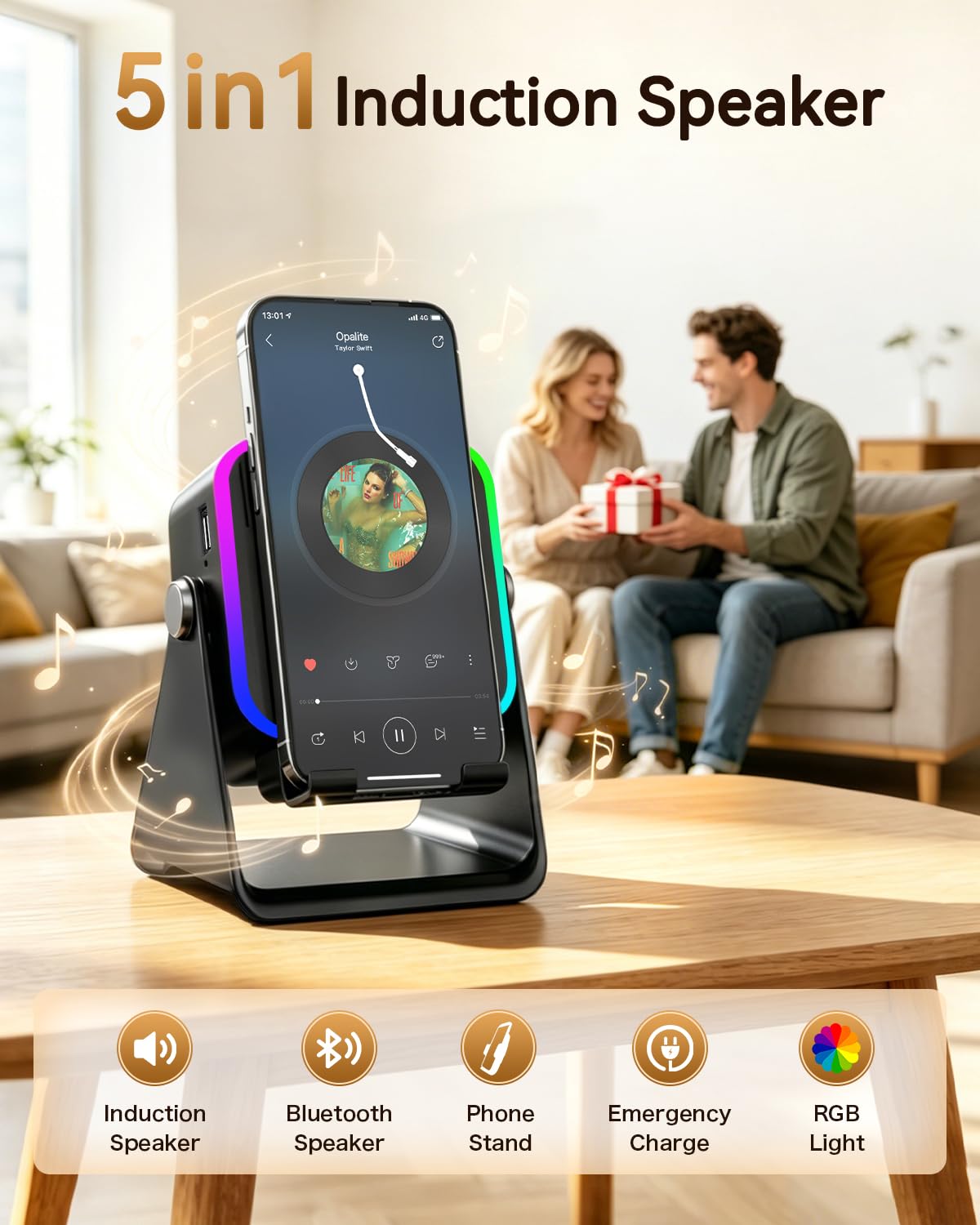 Wireless Induction Speaker with Phone Stand Y966442