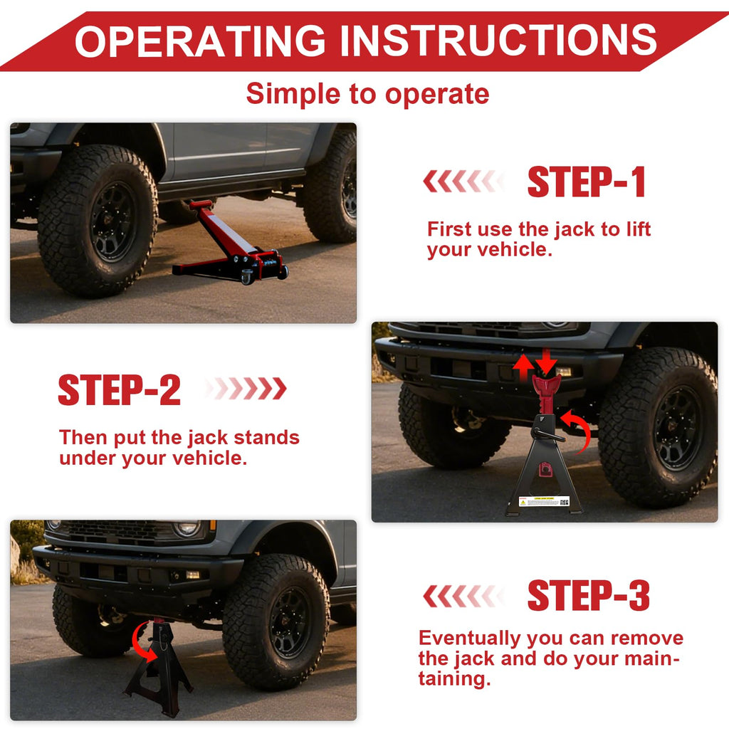 3 Ton Heavy Duty Car Jack Stands with Double Locking N7123