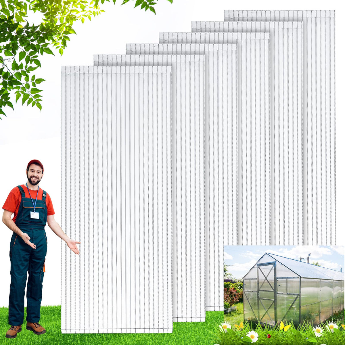 12 Pack Polycarbonate Greenhouse Panels P868137