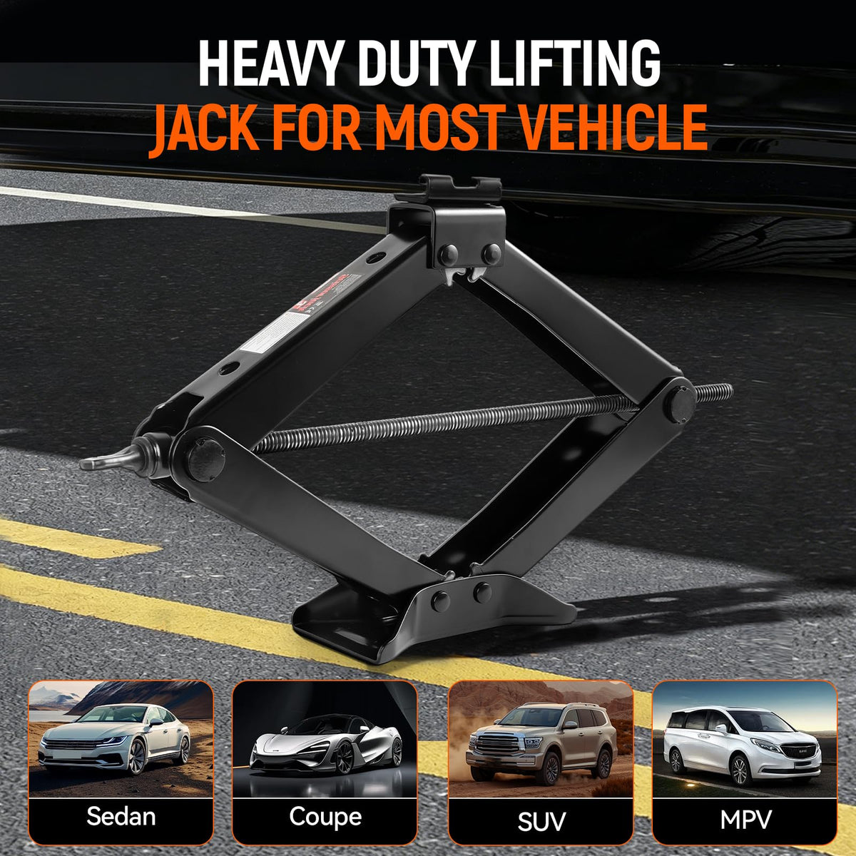 3 Ton Heavy Duty Scissor Jack with Lug Wrench S9851