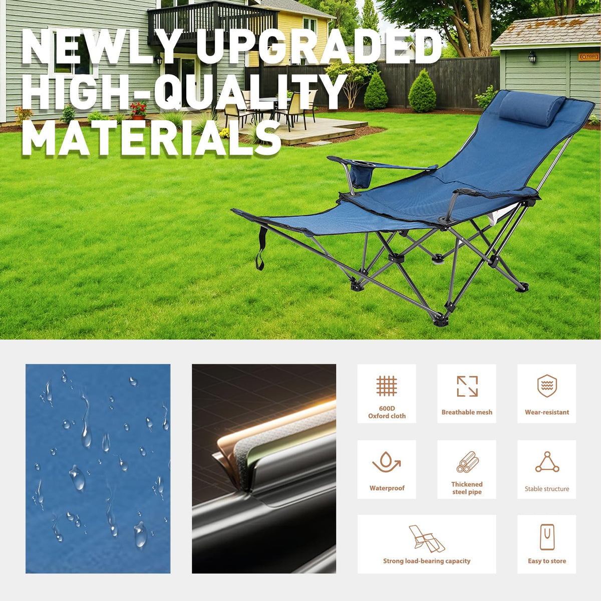 Zero Gravity Reclining Folding Chair with Footrest Cup Holder P5204