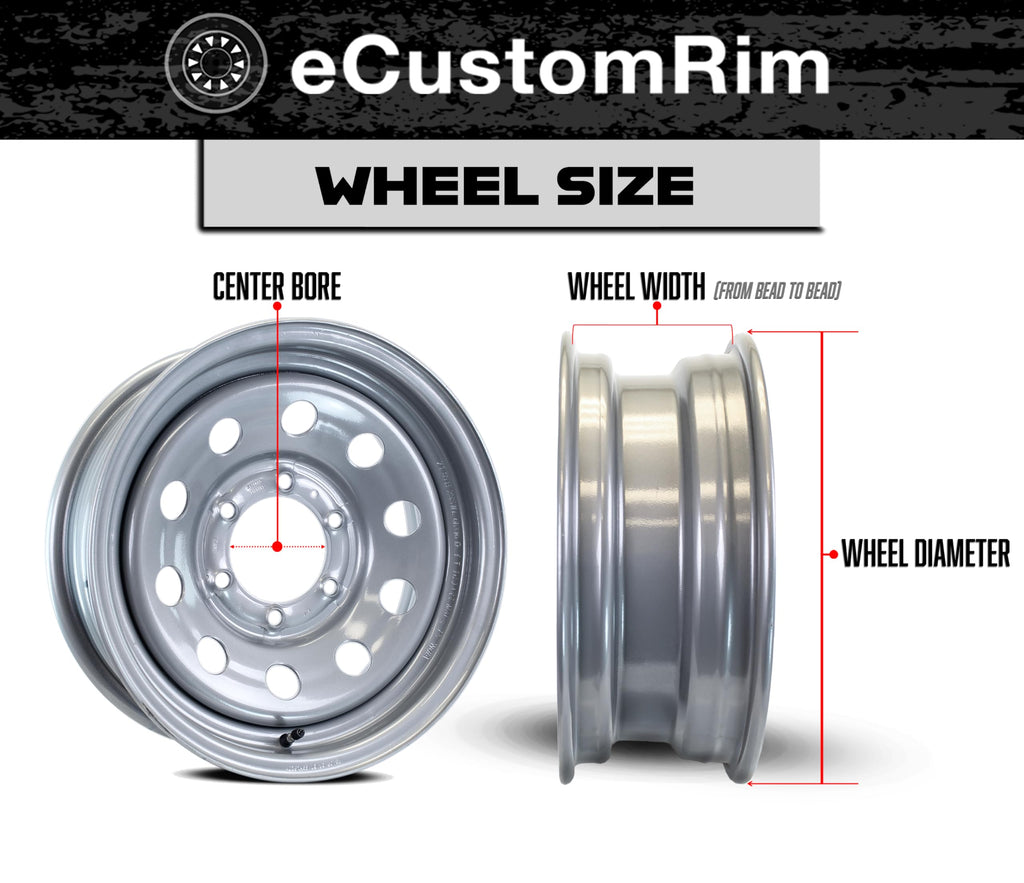 2-Pack 12 Inch Black 5 Lug Trailer Tire Rim R293