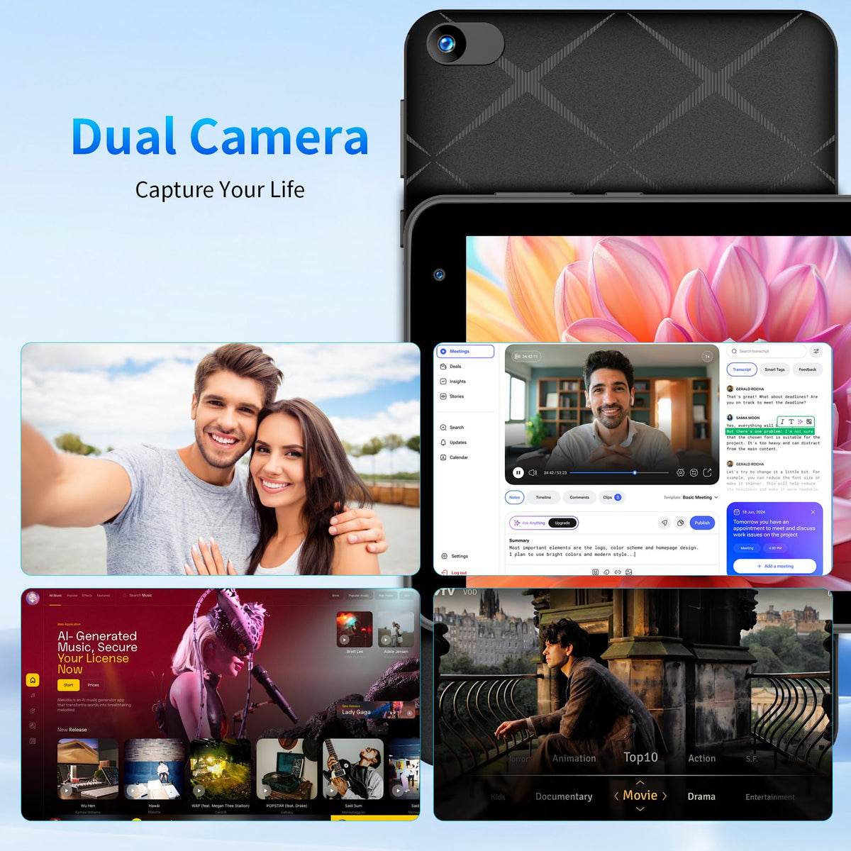 7 Inch Tablet with Case, 32GB+1TB Expand, 5G WiFi, IPS Display (Black) Z547354