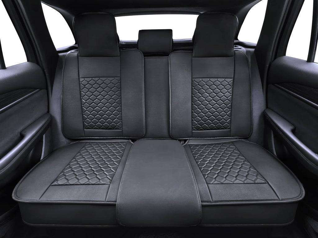 Leather Waterproof Car Seat Cover Full Set Black A53229