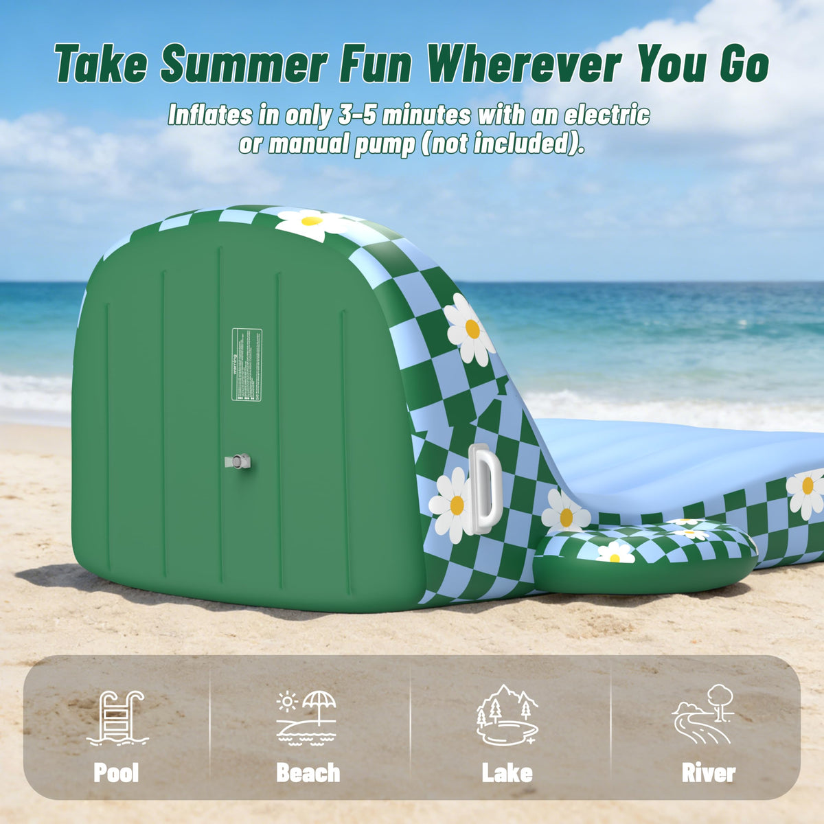 Inflatable Pool Lounger Float with Cup Holder S810