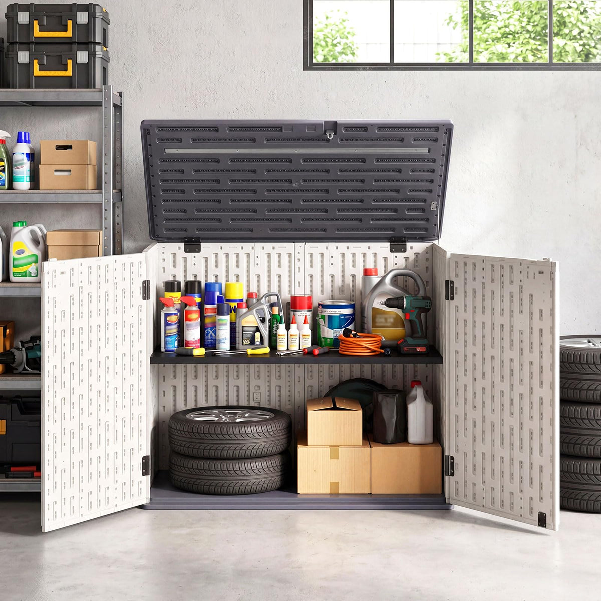 20 Cu.Ft Outdoor Storage Cabinet with Adjustable Shelf P873336