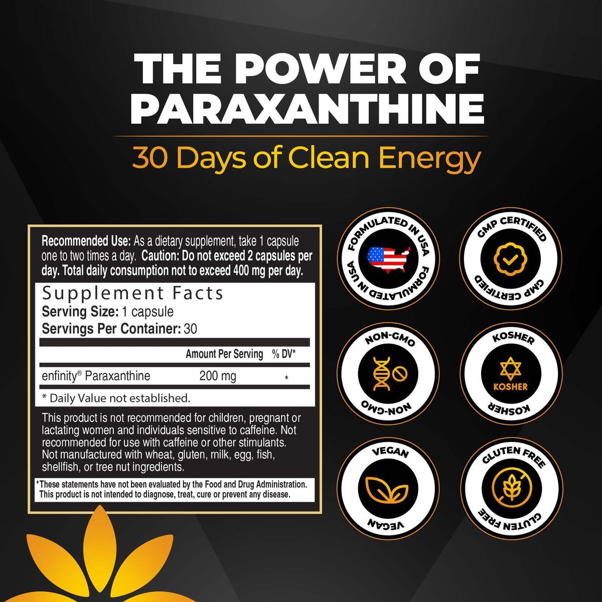 200 mg Paraxanthine Capsules A16684