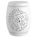 White Ceramic Garden Stool Y567172
