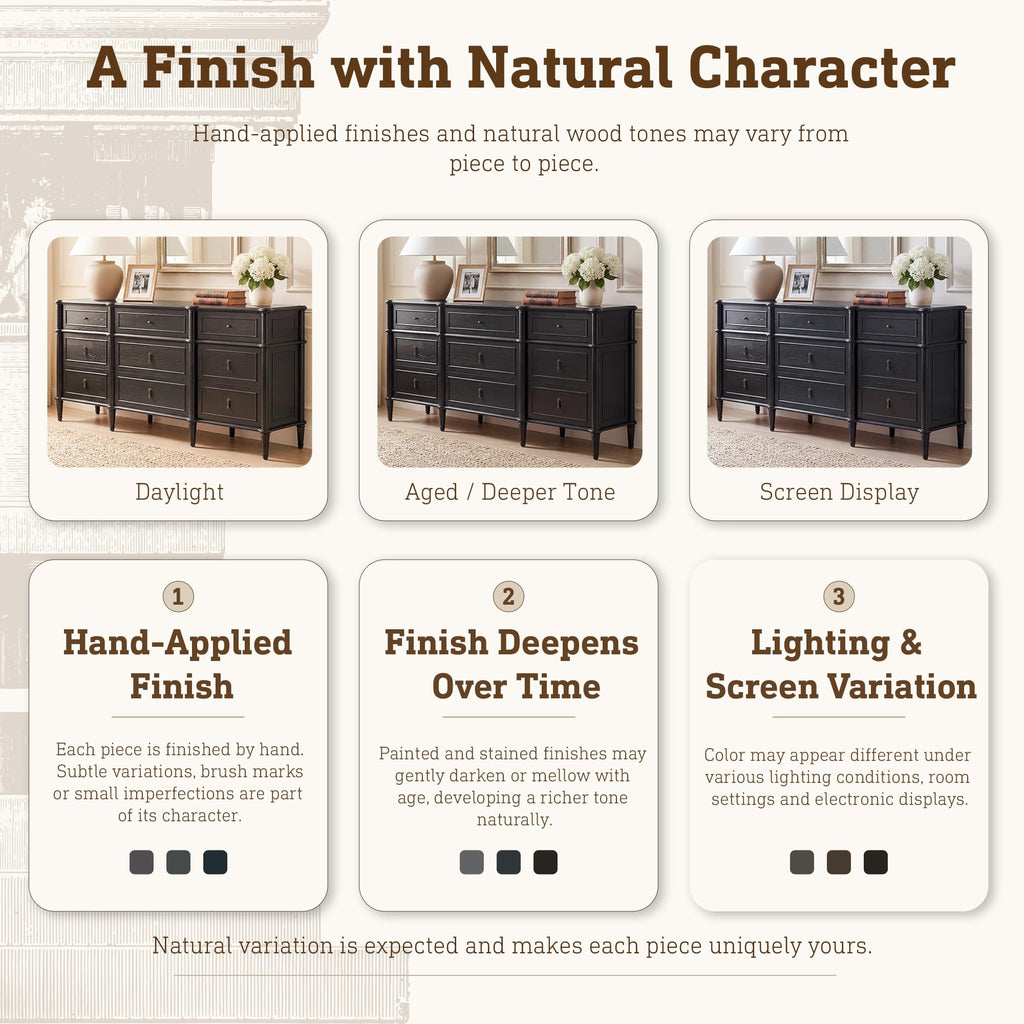 Black 9 Drawer Wood Dresser W844556