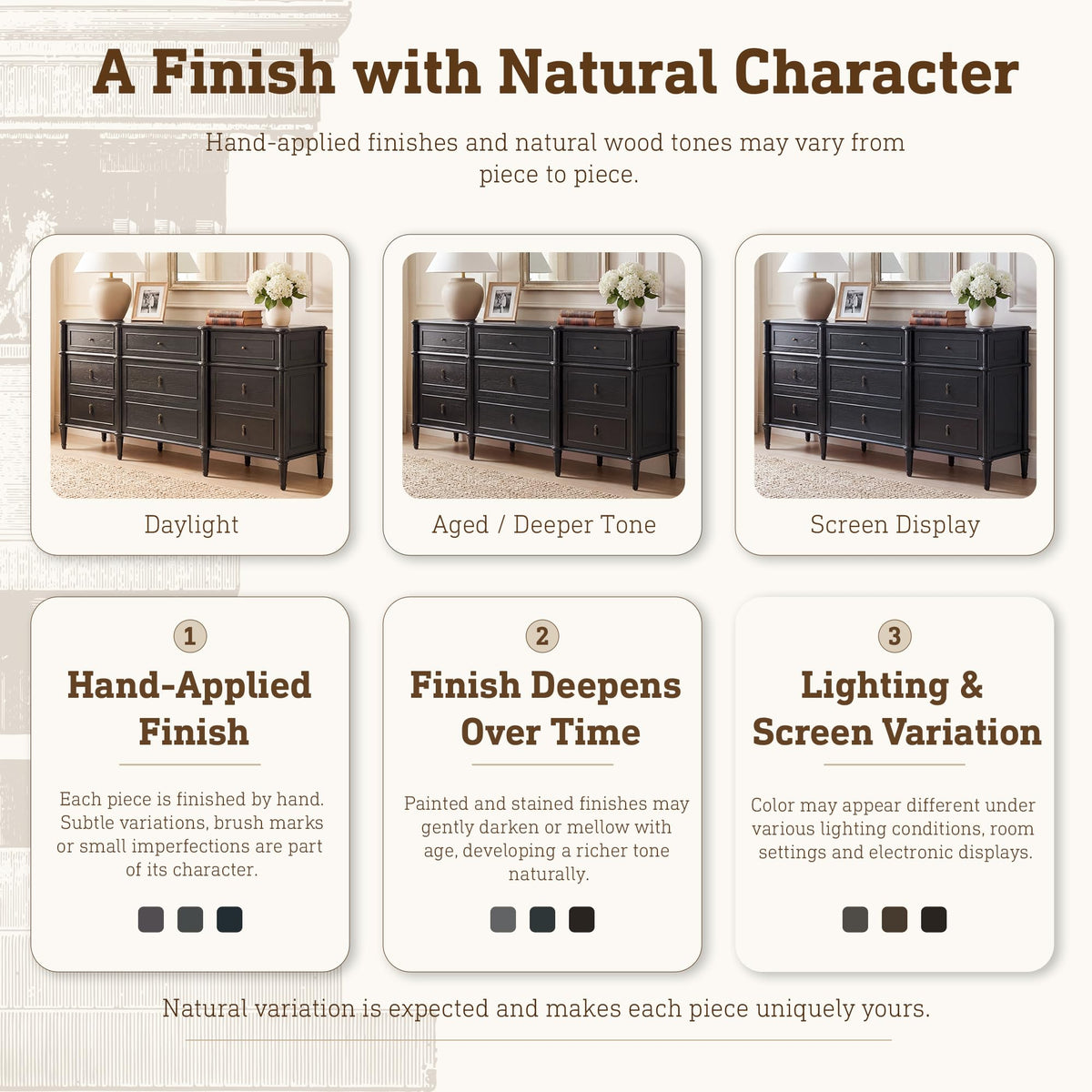 Black 9 Drawer Wood Dresser W844556