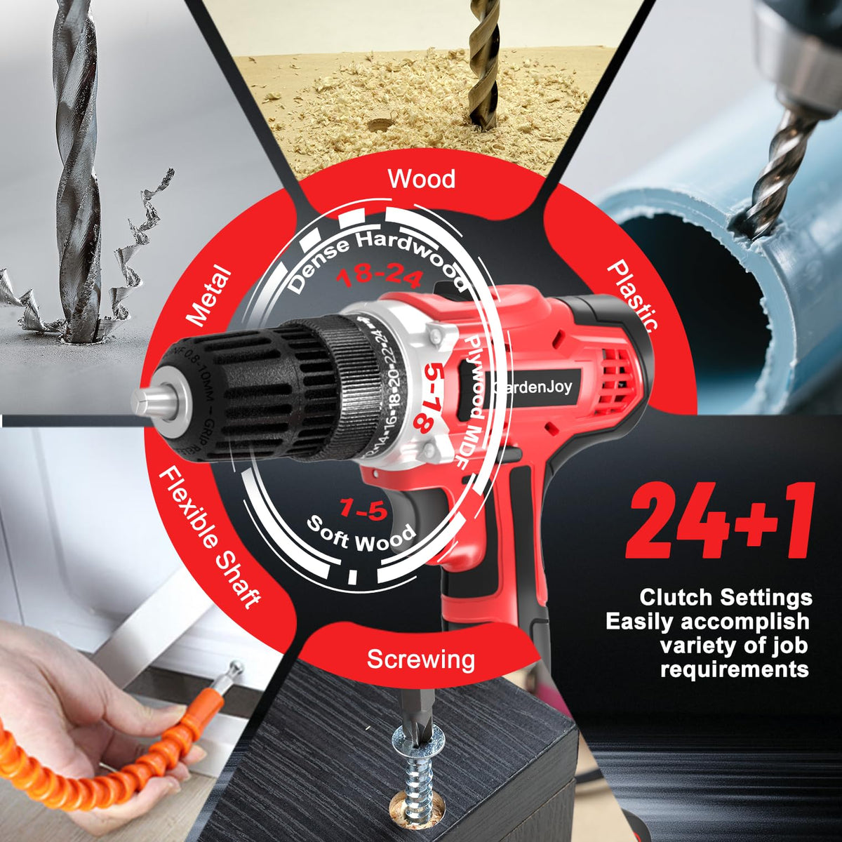 20v Cordless Drill Set with Charger 3/8" Keyless Chuck K4006