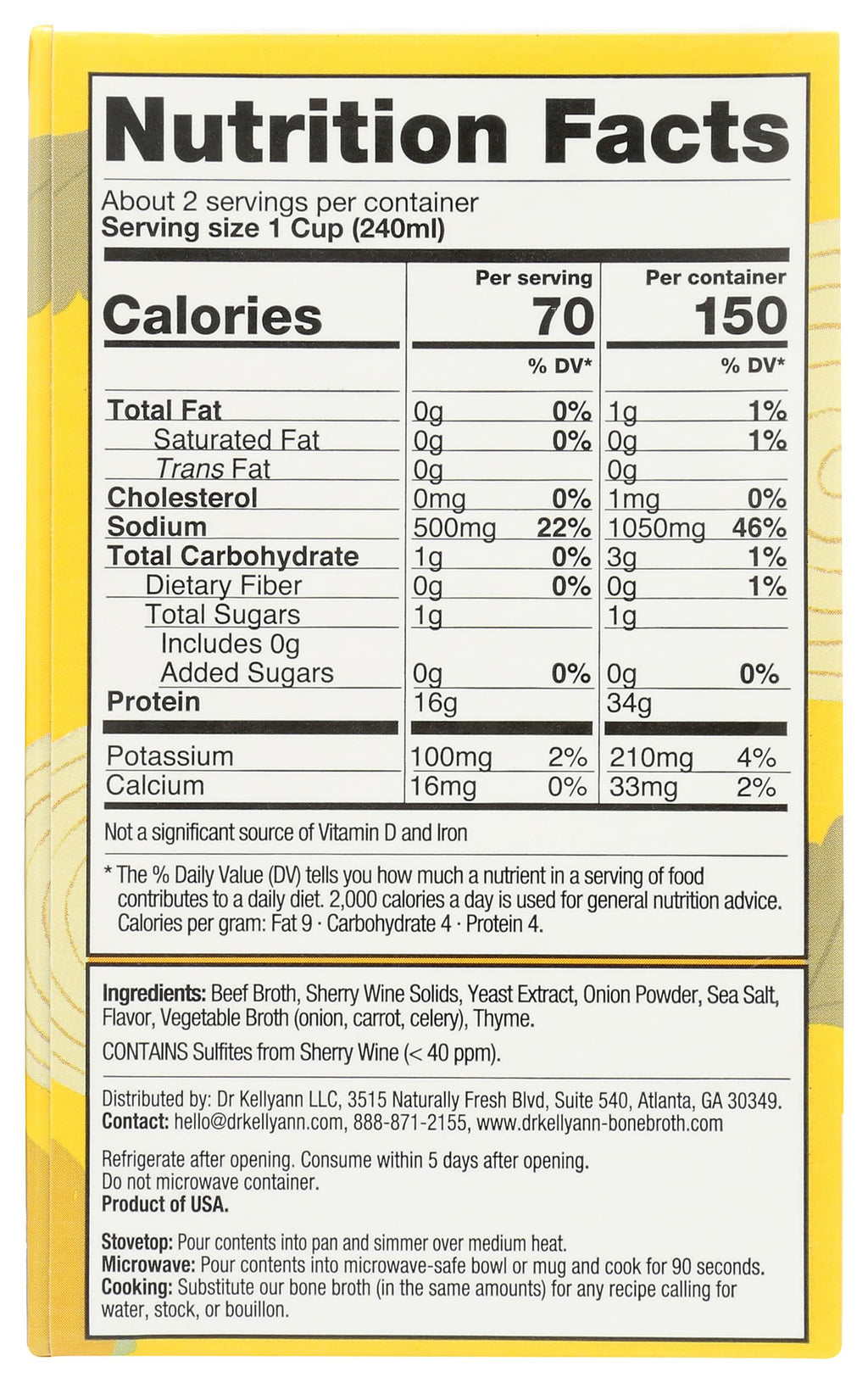 French Onion Bone Broth 16.9 Ounce S9606