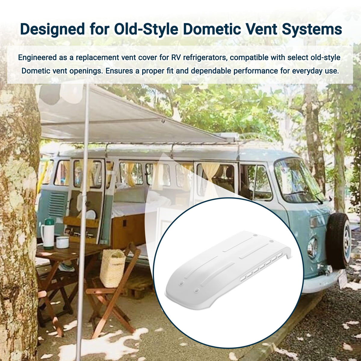 White RV Refrigerator Vent Cover Replacement E8278