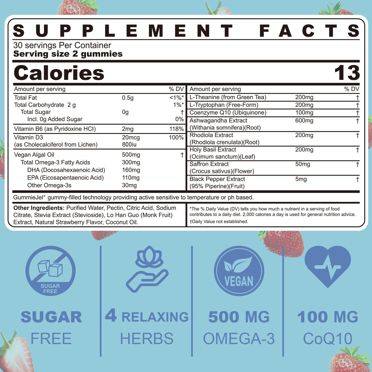Ashwagandha Saffron Omega 3 Gummies D947
