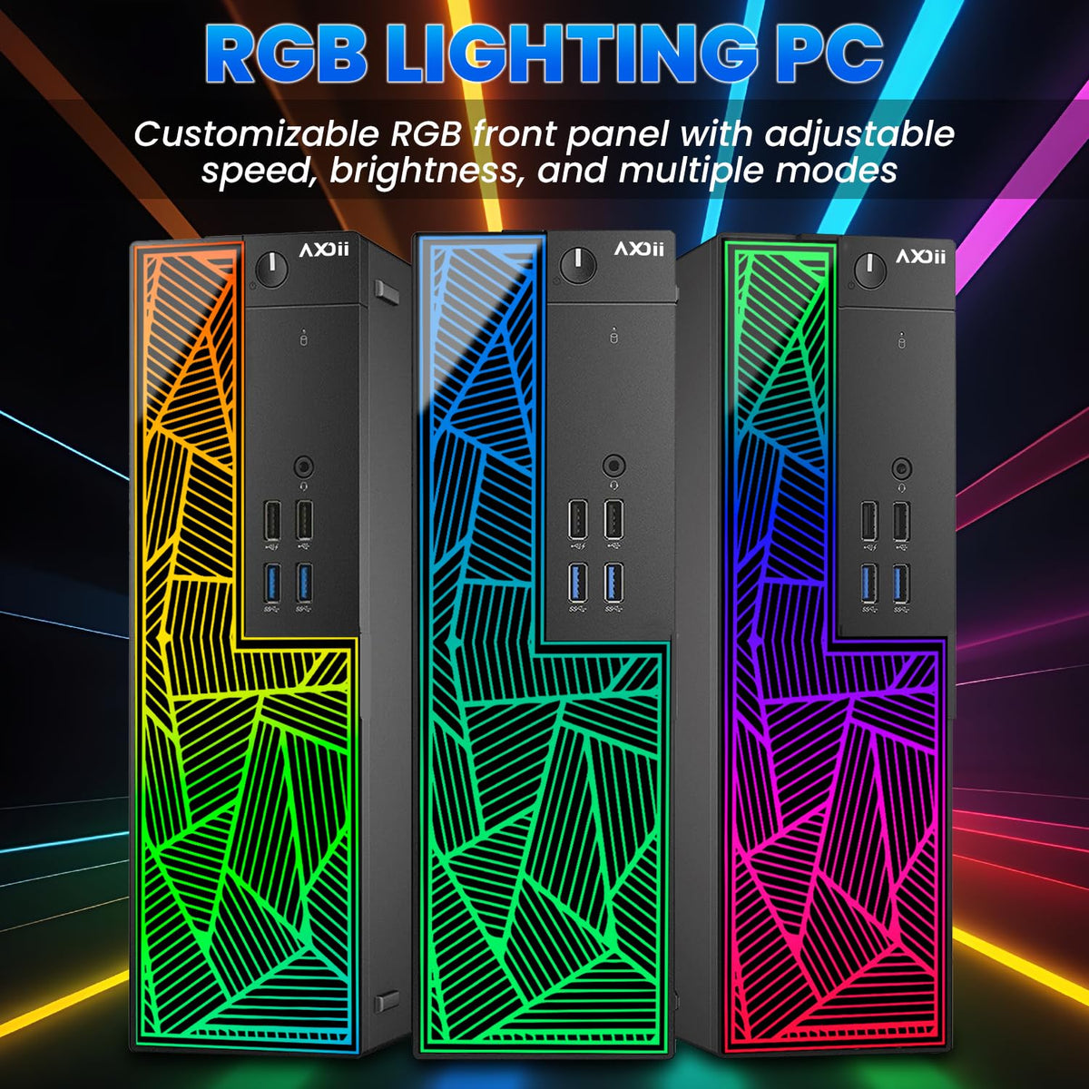RGB Gaming Desktop PC with 24" FHD Monitor, 16GB DDR4 RAM, 512GB NVMe SSD B22050
