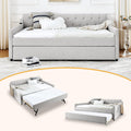 Twin Size Upholstered Daybed with Pop Up Trundle and USB Charging Ports L951400