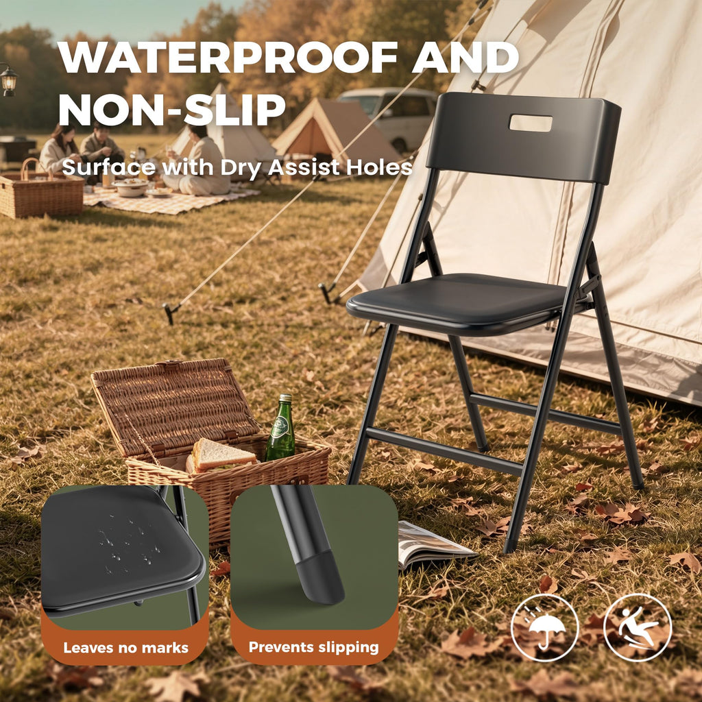 Black 10 Pack Steel Folding Chairs D9917