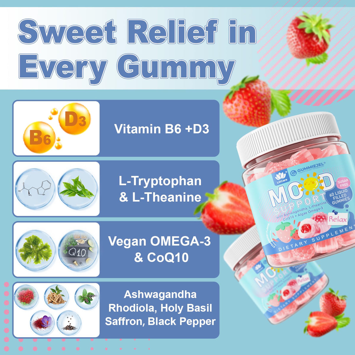 Ashwagandha Saffron Omega 3 Gummies D947
