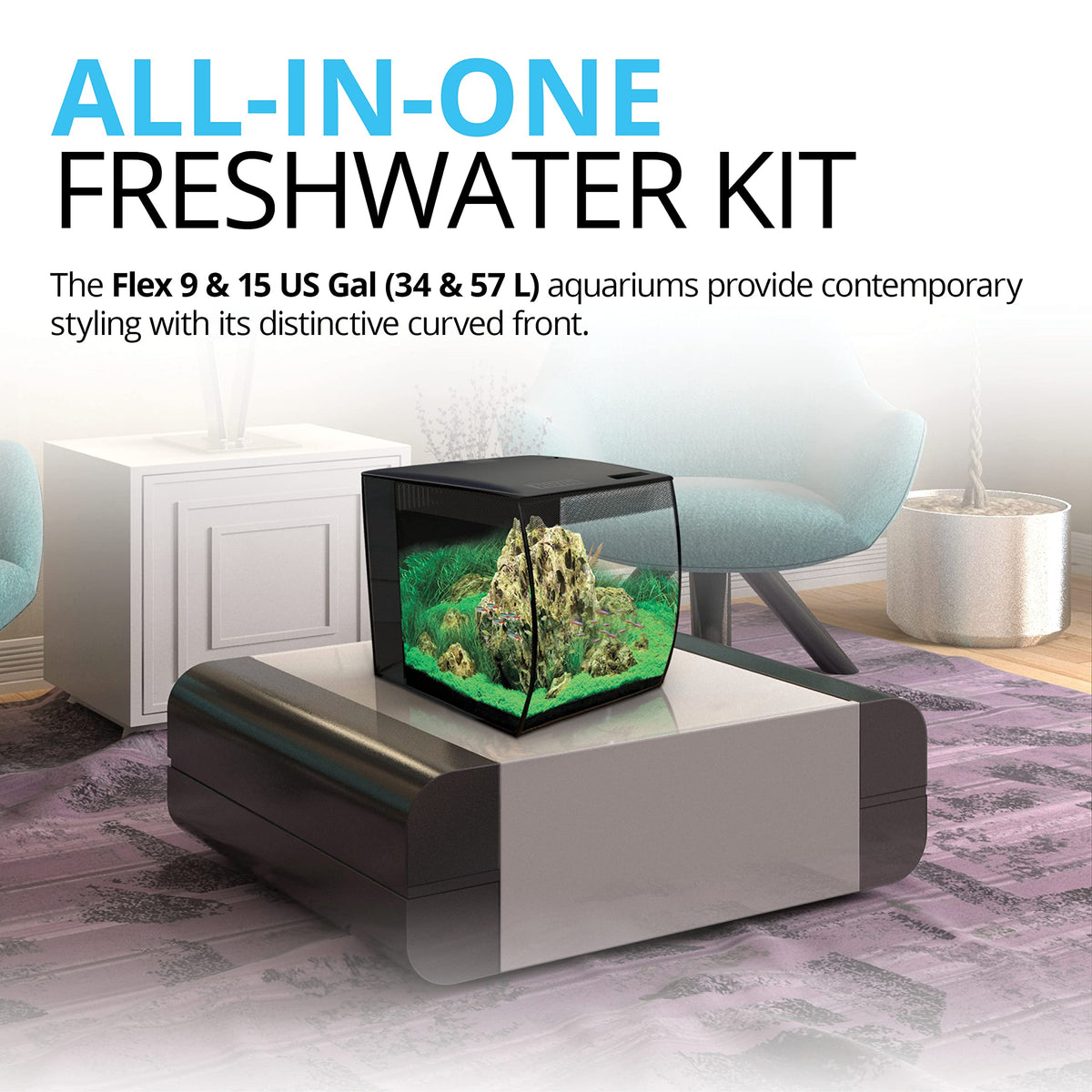 15 Gallon Nano Glass Aquarium Kit J5901