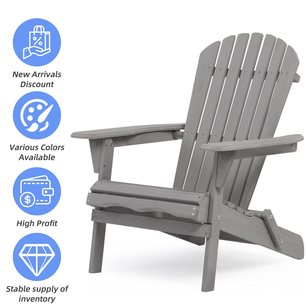Wood Folding Adirondack Chair Set of 2 Solid Cedar M8484