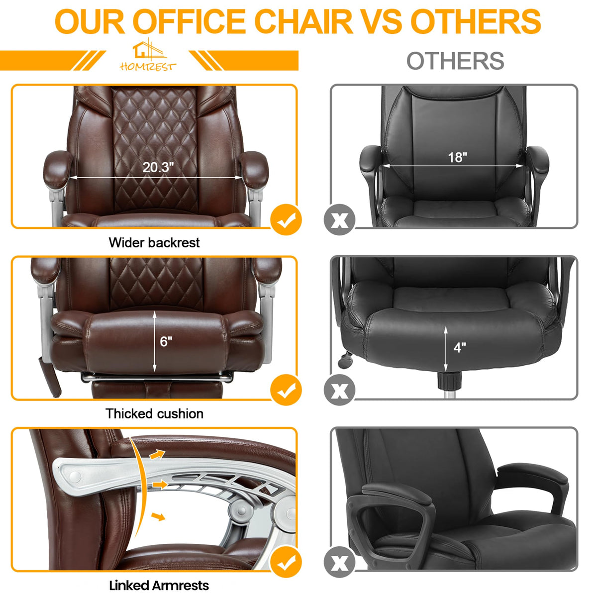 Brown Heated Massage Office Chair with Footrest I976