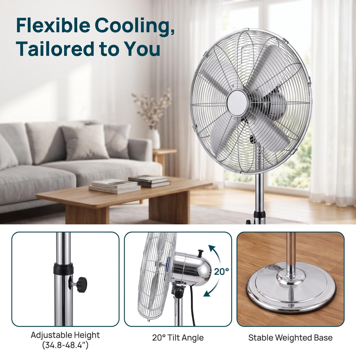 16 Inch Oscillating Pedestal Fan U18359