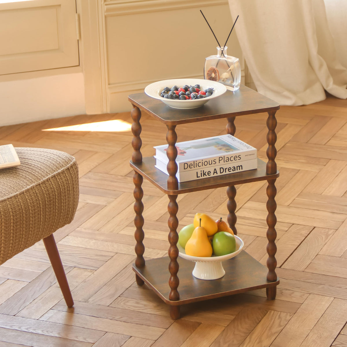 Small 3-Tier Side Table with Shelf X985615