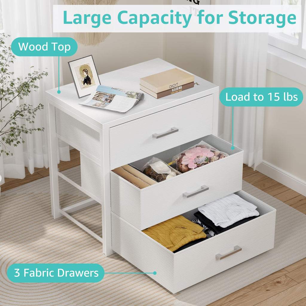 White 3 Drawer Dresser X93893