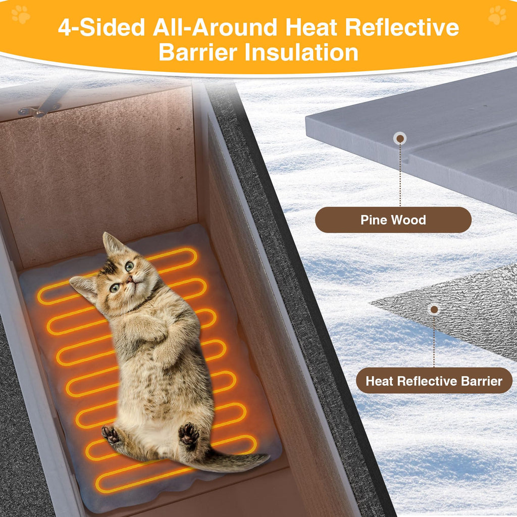 Wooden Heated 2-Story Cat House K641556