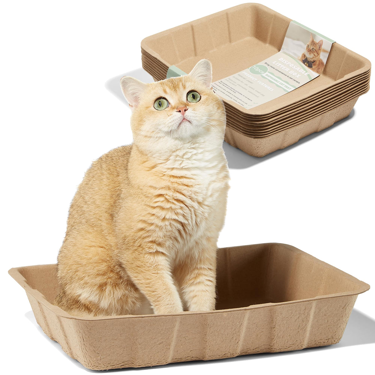 Disposable Cardboard Cat Litter Boxes 5 Pack K361