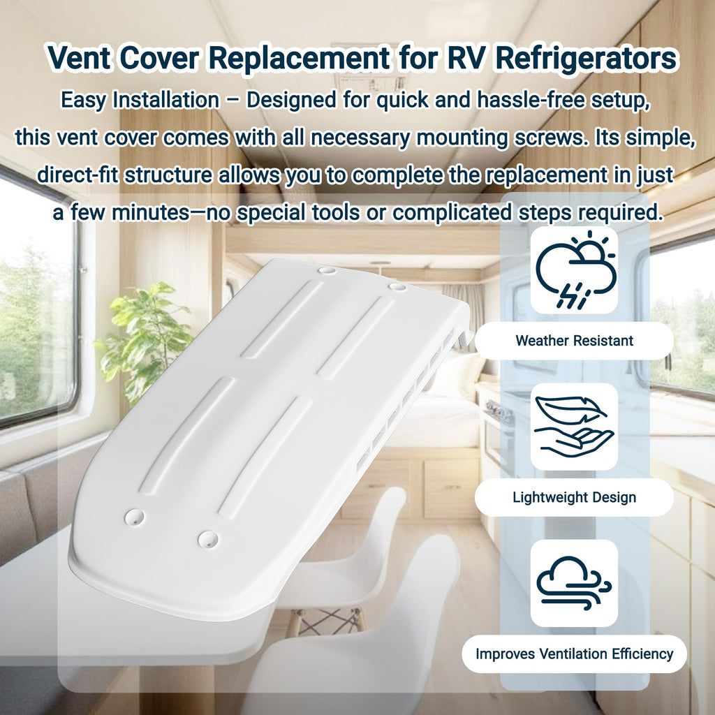 White RV Refrigerator Vent Cover Replacement E8278