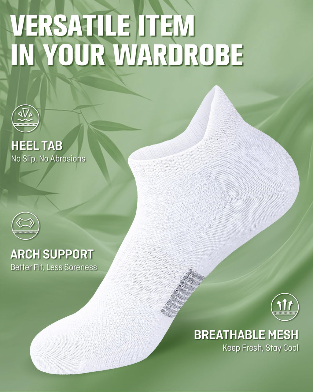 Women's Bamboo Viscose Ankle Socks, 6 Pairs K359