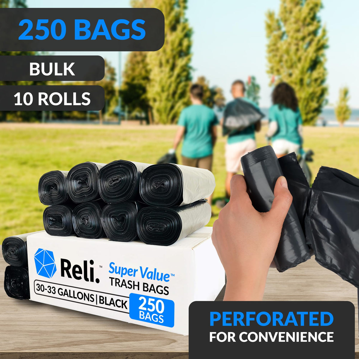 30 to 33 Gallon Heavy Duty Trash Bags Y898