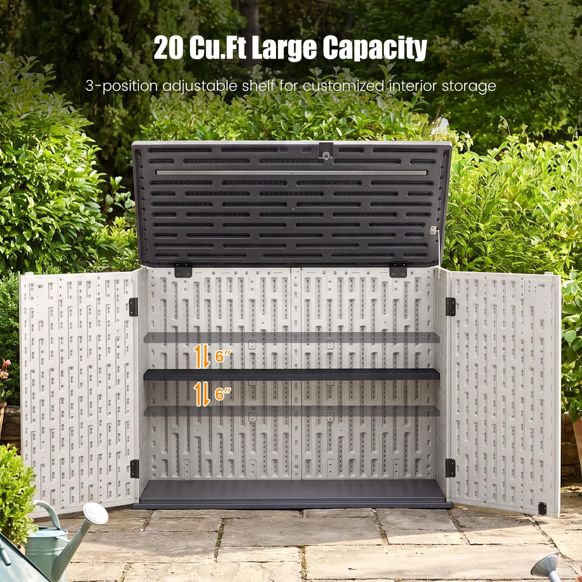 20 Cu.Ft Outdoor Storage Cabinet with Adjustable Shelf P873336