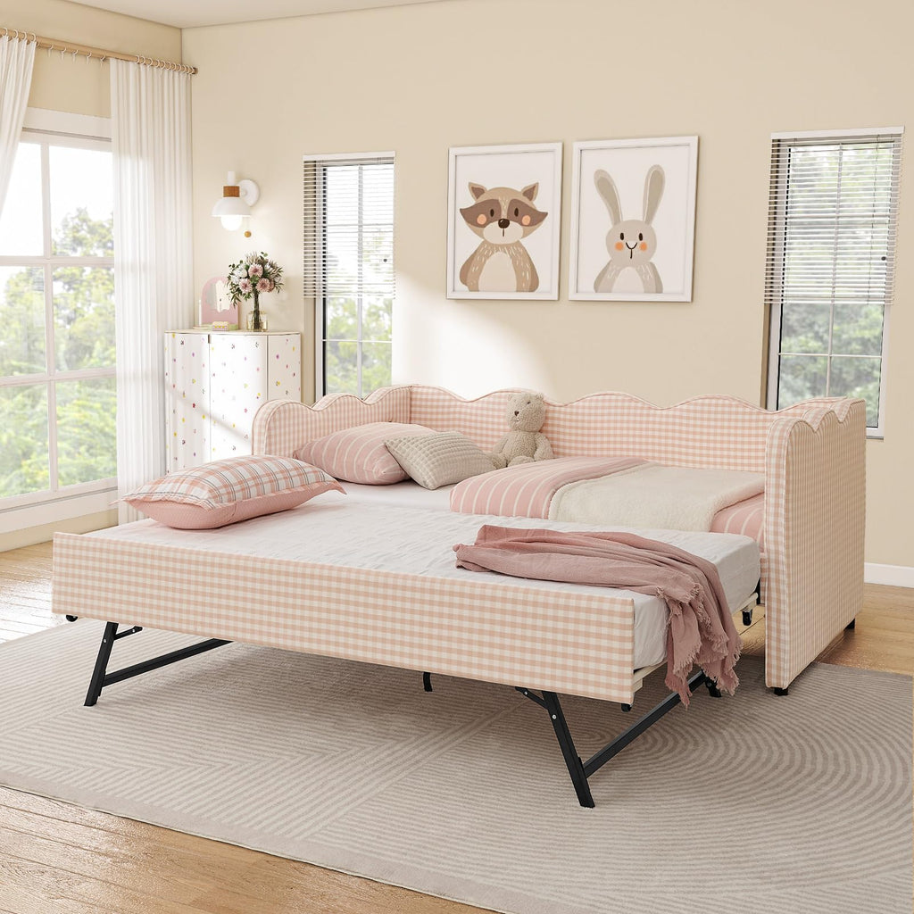 Twin Size Upholstered Daybed with Pop Up Trundle N423241